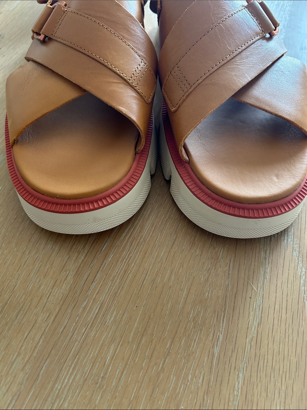 SOREL REIN CB Crisscross Sandal Canyon Gold Size 10.5 NWT Flaw no box display - Picture 10 of 11